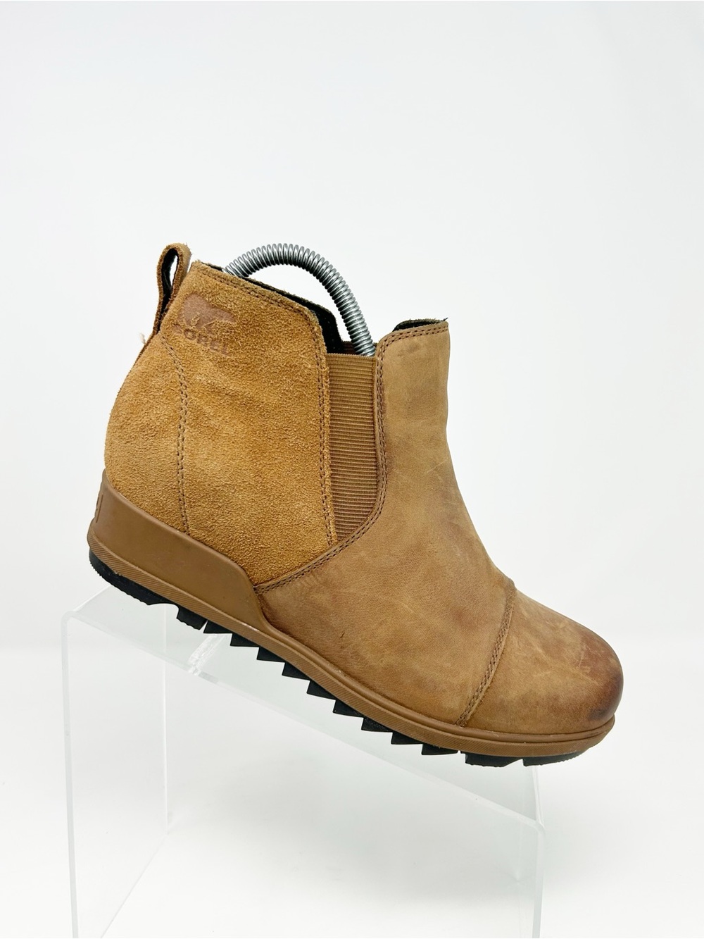 Sorel Evie II Chelsea Ankle Booties Womens Brown Waterproof Wedge Slip On Size 9